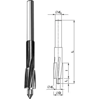 Vrták StimZet C048105F000S - Záhlubník pro šrouby s válcovou hlavou M10 pr. 18mm vodící čep pr. 10,5mm ČSN 221604, DIN 373, I