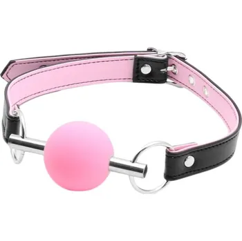 Růžový roubík s gagem ze silikonu