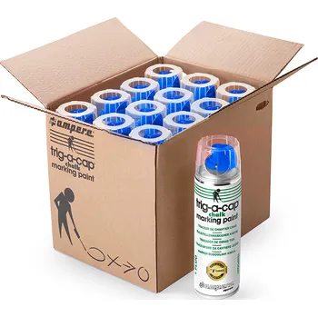 Barva ve spreji Ampere Sprej křídový ruční Trig-a-cap CHALK TEMPORARY MODRÝ, bal. 12 ks