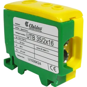 Rozvaděč ELEKTRO BEČOV Svorka UTB 35/2×16 žluto-zelená U1035K24