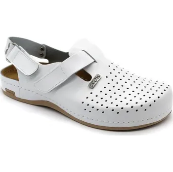 Dámská zdravotní obuv Leon 701 Pánská kožená zdravotní obuv - Bílá Velikost: 41