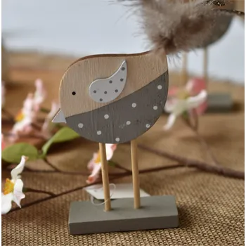 Velikonoční dekorace Supeko dekorativní ptáček 12 cm dřevěný