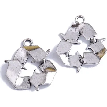 Přívěsek Přívěsek RECYKLACE, 24x29mm, 2ks