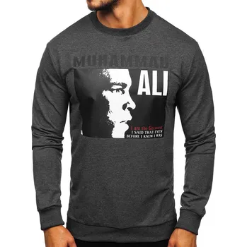 Pánská mikina Antracitová pánská mikina bez kapuce Bolf 0385 - S