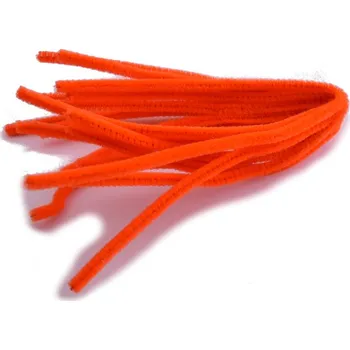 Chlupaté modelovací drátky 10ks - sytě oranžové