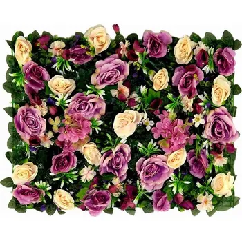 Příslušenství pro plot Umělá zelená živá Stěna KVĚTINY růže, 60x40cm