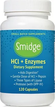 Přírodní produkt Smidge Supplements HCL trávící enzymy 120 cps.