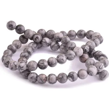Dětské navlékací korálky Jaspis šedý 6mm