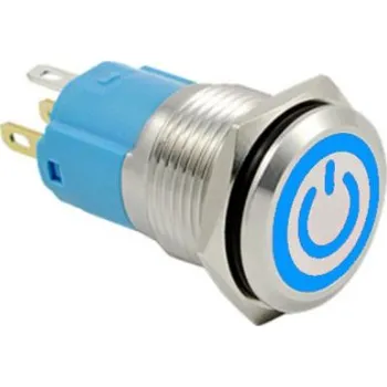 Vývojová deska LED vodotěsný přepínač - Modré podsvícení, 12 mm, 3 - 6V