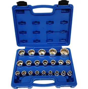 Autoklíč Silver Nástrčné hlavice klíče 8-36mm, 15-hran, sada 21ks