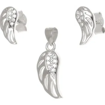 Souprava šperků Stříbrna souprava naušnic a přívěšku andělská křídla AGSET64/1L