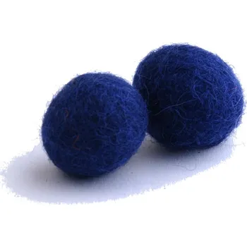 Dětské navlékací korálky Plstěné korálky 2cm - tm.modré, 2ks