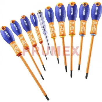 Šroubovák Sada izolovaných šroubováků - plochý /Ph /Pz, 10dílná, TONA EXPERT, E160912