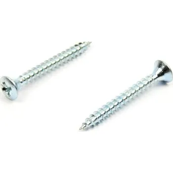 Dílna Vrut do dřeva zápustná čočková hlava 4,5x40 mm, zinek bílý (Vrut do dřeva - zápustná čočkovitá hlava, křížová drážka)