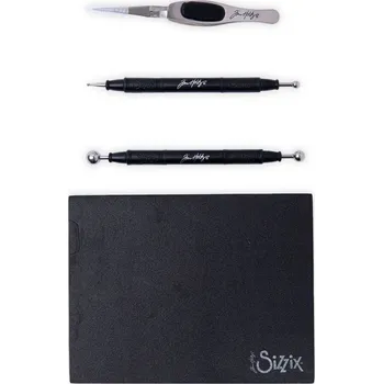 Výtvarná sada Sizzix Pomůcky pro tvoření z papíru Tim Holtz sada (4ks)