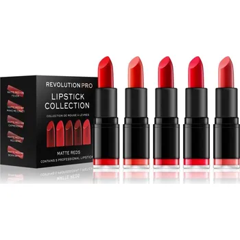 Přípravek na rty Revolution PRO Lipstick Collection sada rtěnek odstín Matte Reds 5 ks