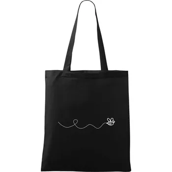 Dráha letu včely - vlnovka - Taška bavlněná - 42 x 38 cm ( Černá )