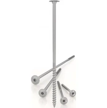 Vrut Vrut pro dřevostavby TBS 8x400 s talířovou hlavou, zinek bílý (Tesařský vrut, torx)