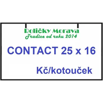 Speciální papír Cenová etiketa Contact 25x16 bílá hranatá cena za: 1 ks kotouček
