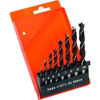 Dílna Sada vrtáků do dřeva 3,0 - 10,0 mm 8 ks (plastová krabička)
