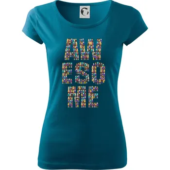 Dámské tričko Awesome sign people - Dámské triko Pure - M ( Petrolejová )