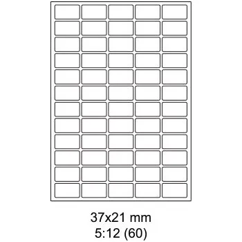 Samolepící etiketa Print etikety Emy 37x21 mm, 60ks/arch, 100 archů, samolepící