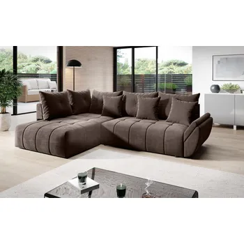 Sedací souprava Rozkládací rohová sedačka BOTANIC hnědá