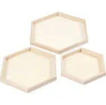 creativ company Dřevěný podnos šestiúhelník (3ks)