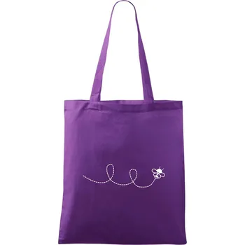 Dráha letu včely - smyčka - Taška bavlněná - 42 x 38 cm ( Fialová )