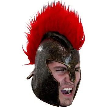 Karnevalový doplněk Helma z chocholem