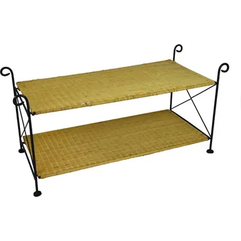 Knihovna Vingo Ratanový regál s drátěnou konstrukcí, 95 x 97 cm