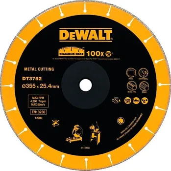 Řezný kotouč DeWalt diamantový kotouč na kov, beton, plast 355mm DT3752