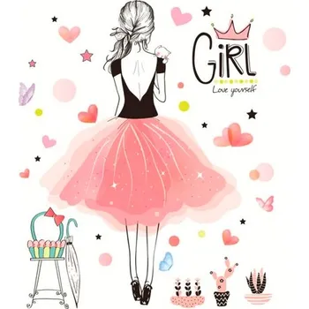 Samolepící dekorace Čína Samolepky na zeď - módní dívka Varianta: módní dívka