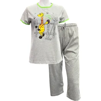 Dámské pyžamo C-Lemon Pyžamo dámské 3/4 kalhoty Clemon AH26-626 Barva: Šedá, Velikost: XL