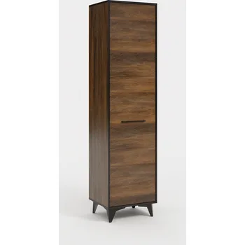 regál Úzká šatní skříň Frida 2 - ořech vlašský / černá