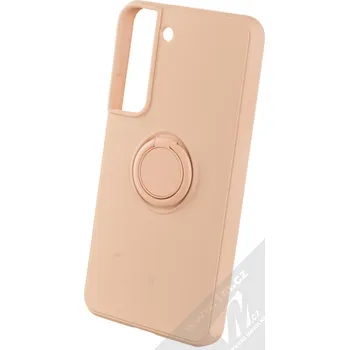 Pouzdro na mobilní telefon 1Mcz Grip Ring B-Skinny ochranný kryt s držákem na prst pro Samsung Galaxy S22 5G světle růžová (powder pink)