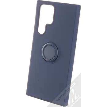 Pouzdro na mobilní telefon 1Mcz Grip Ring ochranný kryt s držákem na prst pro Samsung Galaxy S22 Ultra 5G tmavě modrá (dark blue)