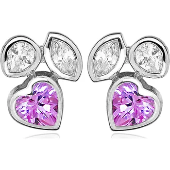 Náušnice Zlatnictví Helios Stříbrné náušnice ze srdíčky
