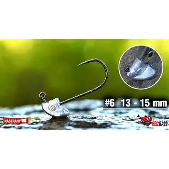Rybářský háček Neváznoucí jigová hlavička REDBASS StandUp Pro Sickle #6 - 15 mm - 2 g, 5 ks