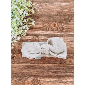 Čelenka Ar-s Čelenka pro miminko - béžová hvězdička - mušelín