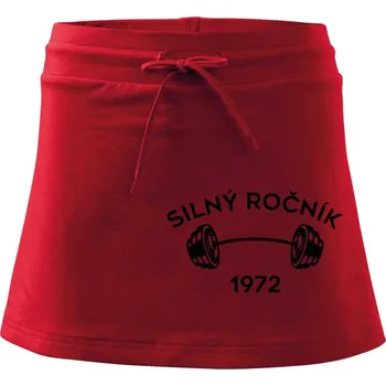 Dámská sukně Silný ročník - Letopočet 1972 - Sportovní sukně - two in one - M ( Červená )