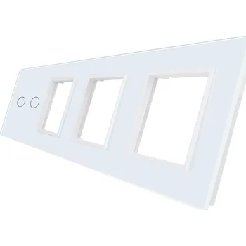 vypínač WELAIK čtyřnásobný skleněný panel 2+zás + zás +zás - bílý