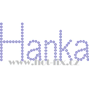 HANKA - jméno JM03 nažehlovací hot-fix kamínková aplikace na textil, rozměr cca 11,3x4,9cm barva: kameny barva 101 Crystal /stříbrná