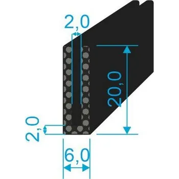 Těsnění do okna a dveří 061006 Profilové těsnění U profil