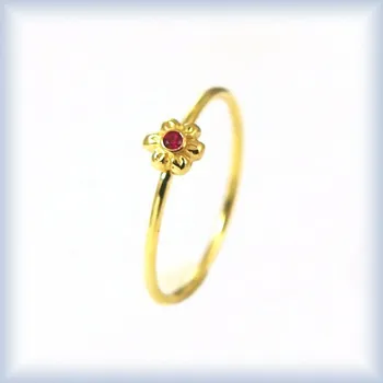 Prsten žluté zlato 51 ružový