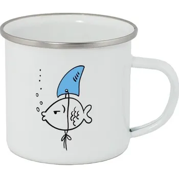 Pánské oblečení Plecháček - nerezový lem s potiskem Rybka převlečená za žraloka