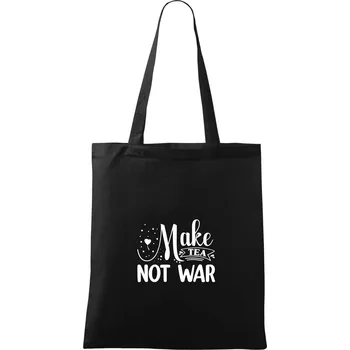 Make tea not war - Taška bavlněná - 42 x 38 cm ( Černá )