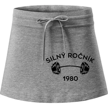 Dámské oblečení Silný ročník - Letopočet 1980 - Sportovní sukně - two in one - S ( Tmavě šedý melír )