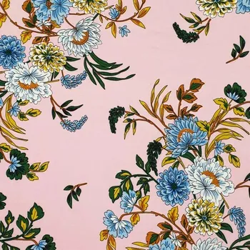 Šatovka N5716 růžová, barevné květy, š.140