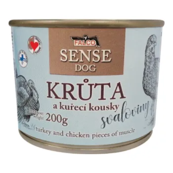 FALCO SENSE DOG krůta a kuřecí kousky svaloviny 200g